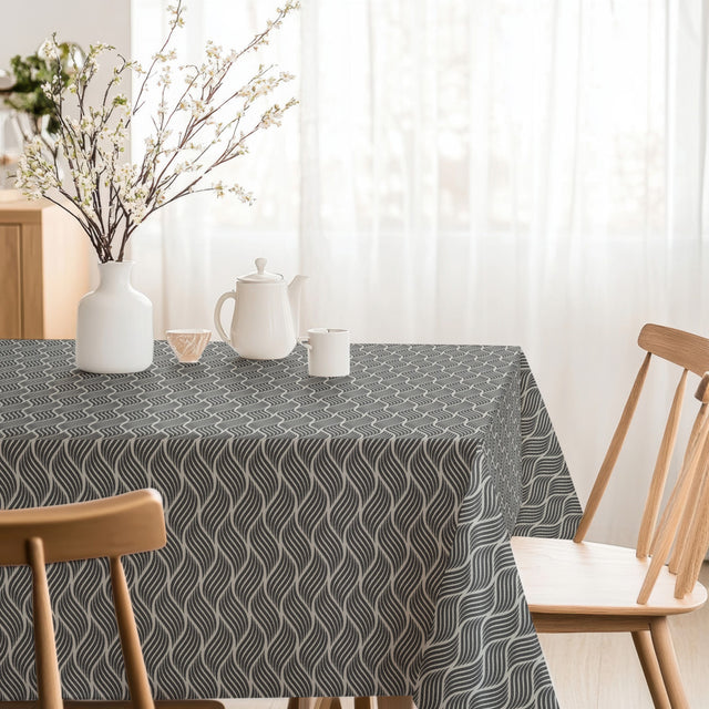 Mercedes Antracit – Akryldug med bølgende grafisk mønster, hjørne