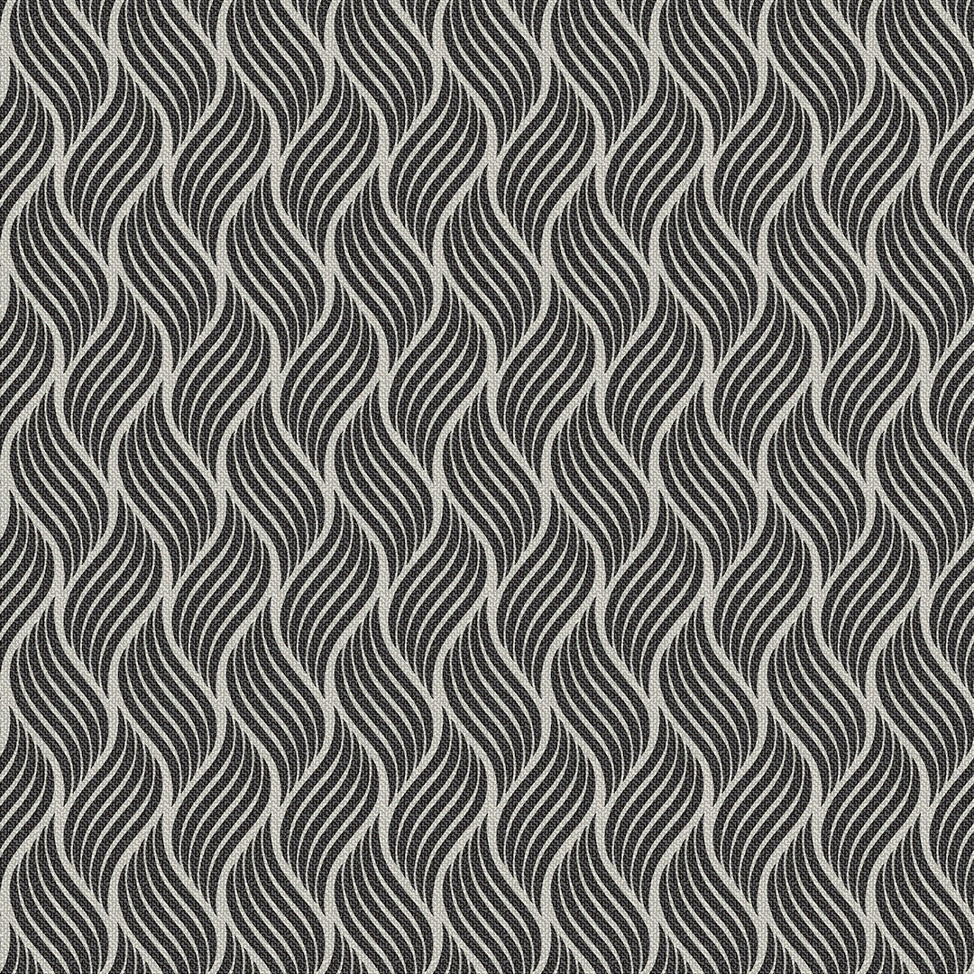 Mercedes Antracit – Akryldug med bølgende grafisk mønster