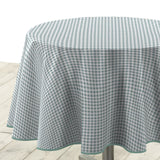 Mini Vichy Sauge - Rund voksdug med tern Ø 155 cm