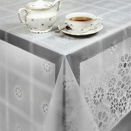 Moderne Blomst – Gennemsigtig voksdug med tryk