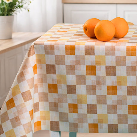 Mosaic Apricot – Ternet voksdug med tekstillook, hjørne