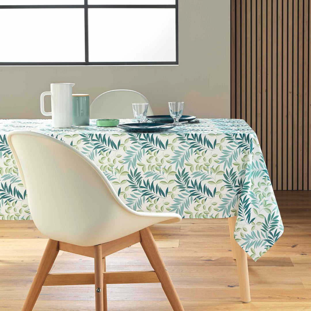 Nedelia Sage - 145 x 240 cm, rektangulær dug med bladmønster, miljø