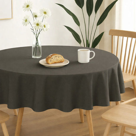 Nelson, ensfarvet rund stofdug Ø 180 - Antracit, miljø