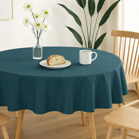 Nelson, ensfarvet rund stofdug Ø 180, Blågrøn, miljø