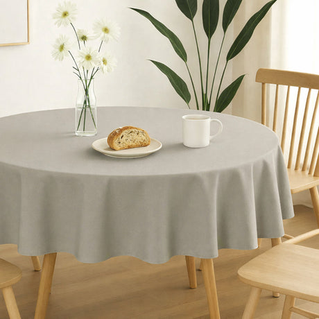 Nelson, ensfarvet rund stofdug Ø 180, Grå, miljø