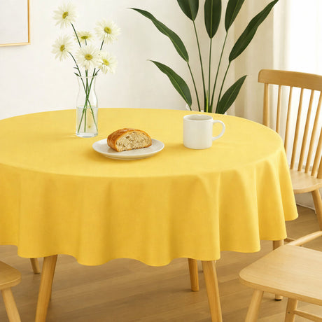 Nelson, ensfarvet rund stofdug Ø 180, Gul, miljø
