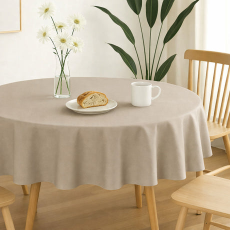 Nelson, ensfarvet rund stofdug Ø 180, Mastic, miljø