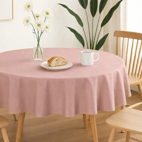 Nelson, ensfarvet rund stofdug Ø 180, Pudder, miljø