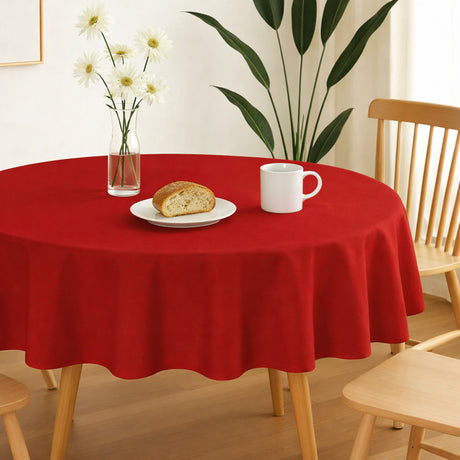 Nelson, ensfarvet rund stofdug Ø 180, Rød, miljø