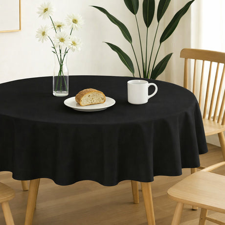 Nelson, ensfarvet rund stofdug Ø 180, Sort, miljø