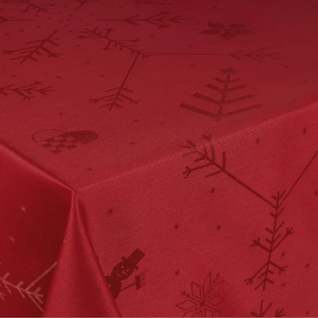 Engholm Noel damaskvævet juledug, rød - 150 x 420 cm