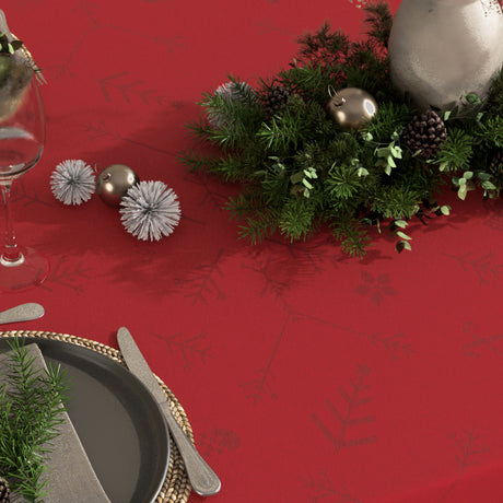 Engholm Noel damaskvævet juledug, rød - 150 x 420 cm