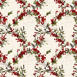 Nordfavn Bessie – Juleakryldug med røde bær og grønne grene, mønster