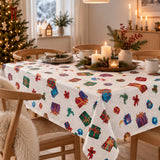 Nordfavn Cadeaux de Noël – Julevoksdug med gaver og lys hørlook, miljø