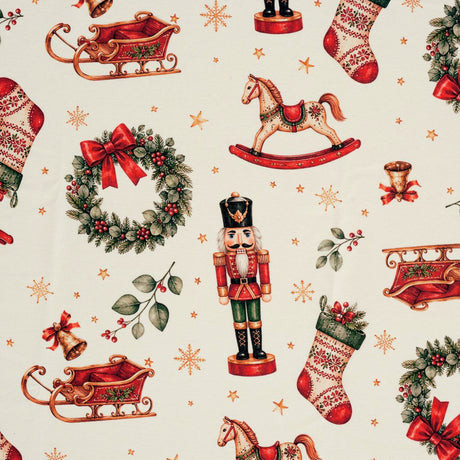 Nordfavn Cascanueces – Akryldug med nostalgiske julemotiver, mønster