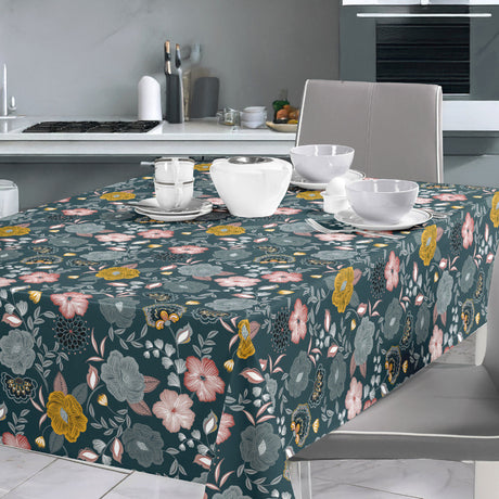 Nordfavn Chouchou Grøn – Voksdug med dekorativt blomsterprint