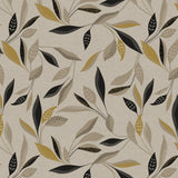 Nordfavn Class Beige - Voksdug med grafisk bladmønster, rund