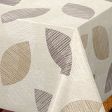 Nordfavn Cocoon Beige - Voksdug med grafisk bladmønster, hjørne