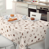 Nordfavn Coffee Time Beige – Voksdug med hyggeligt kaffemotiv, miljø
