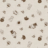 Nordfavn Coffee Time Beige – Voksdug med hyggeligt kaffemotiv, mønster