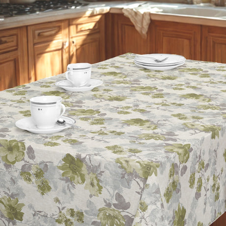 Nordfavn Elisabeth Grøn - Voksdug klassisk blomsterprint, miljø