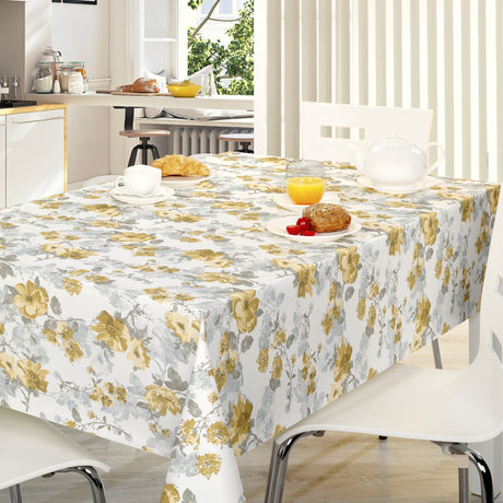 Nordfavn Elisabeth Gul - Voksdug romantisk blomsterprint