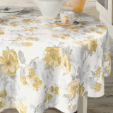 Nordfavn Elisabeth Gul - Voksdug romantisk blomsterprint, rund miljø