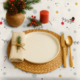 Nordfavn Eve – Juleakryldug med små fugle og grene, nærbillede, borddækning