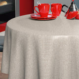 Nordfavn Fine Weave Linen – Præget rund voksdug med diskret tekstiludtryk