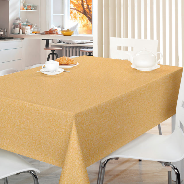 Nordfavn Fine Weave Mustard – Glat voksdug med diskret tekstiludtryk, miljø