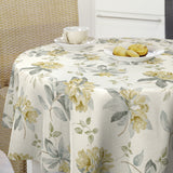 Nordfavn Fruehling Gul - Voksdug med elegant blomsterprint, rund