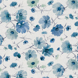 Nordfavn Gerbera Blå – Voksdug med blomsterprint i blå nuancer, mønster