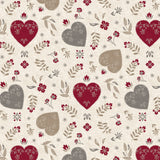 Nordfavn Hati Natur - Voksdug med dekorativt hjertemønster, mønster