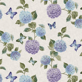 Nordfavn Hortensia Have Blå – Voksdug med sommerfugle, mønster