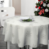 Nordfavn Marilyn – Rund lys grå julevoksdug med iskrystaller