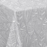Nordfavn Nordic Leaf Grey – Voksdug med stiliseret bladmønster, hjørne