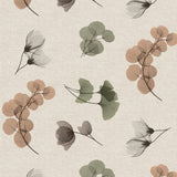 Nordfavn Organza Natur – Voksdug med let blomster- og bladmønster, miljø