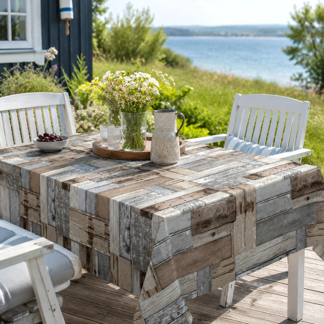 Nordfavn Patchwood – Glat voksdug med rustikt trælook, sommerhusstemning