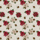 Nordfavn Poinsettia – Julevoksdug med hørlook og julestjerner, mønster