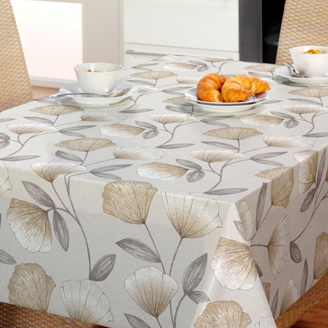 Nordfavn Shell Flower Beige – Voksdug med blødt, botanisk udtryk, miljø