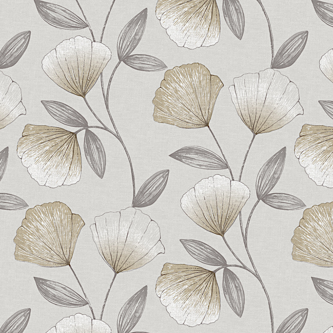 Nordfavn Shell Flower Beige – Voksdug med blødt, botanisk udtryk, mønster