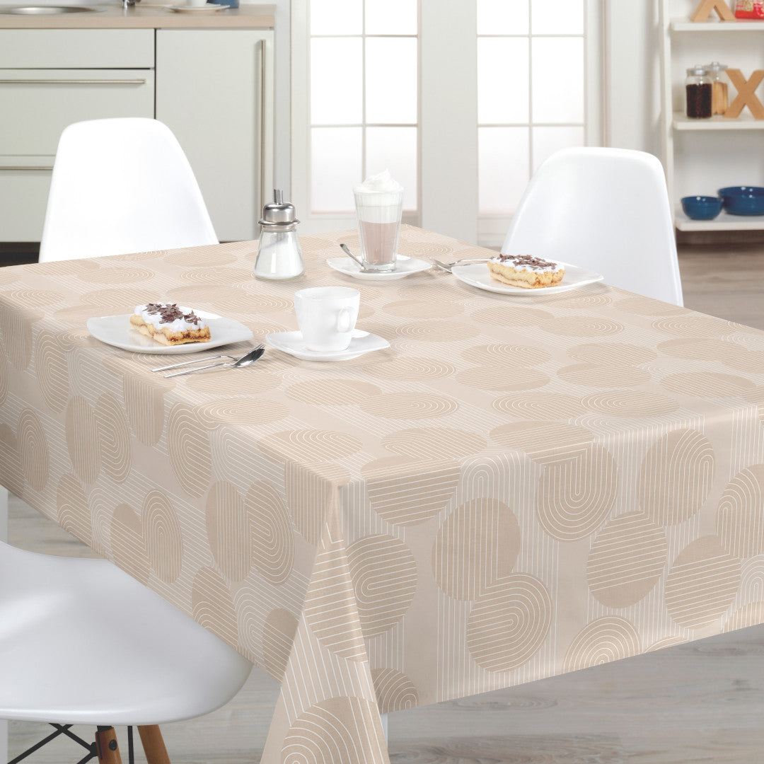 Nordfavn Soft Geo Sand – Voksdug med grafisk mønster, miljø