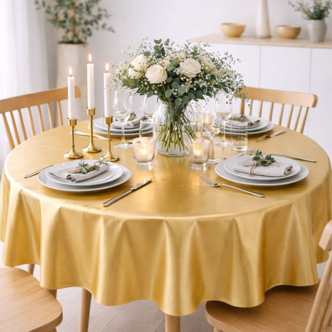 Nordfavn Uni guld – Glat voksdug i elegant lys guldfarve, rund