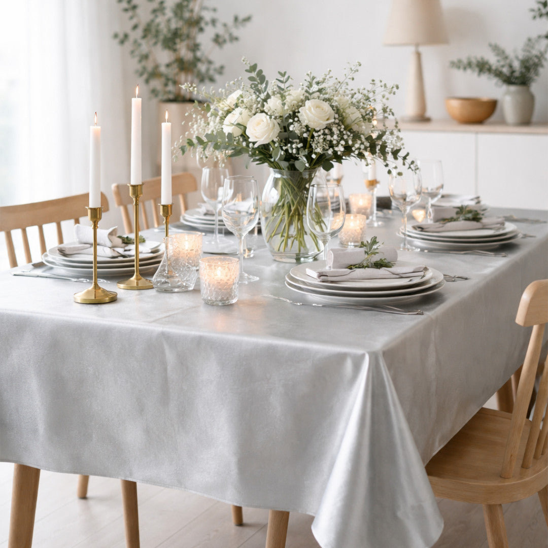 Nordfavn Uni Sølv – Glat voksdug i elegant sølvfarve