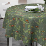 Nordfavn Winter Berry – Rund julevoksdug med grene og røde bær