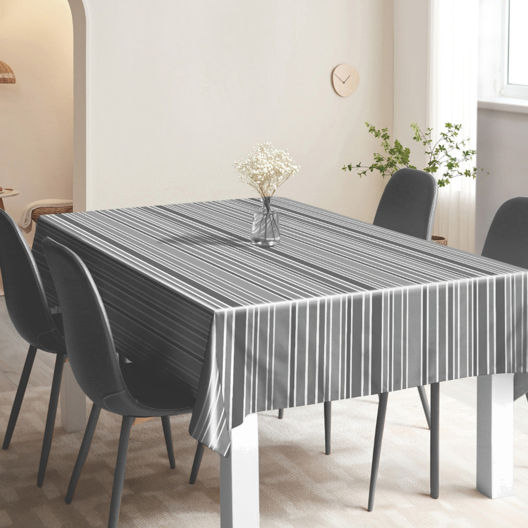 Nordic Stripe grå – Stribet voksdug med let struktur, miljø