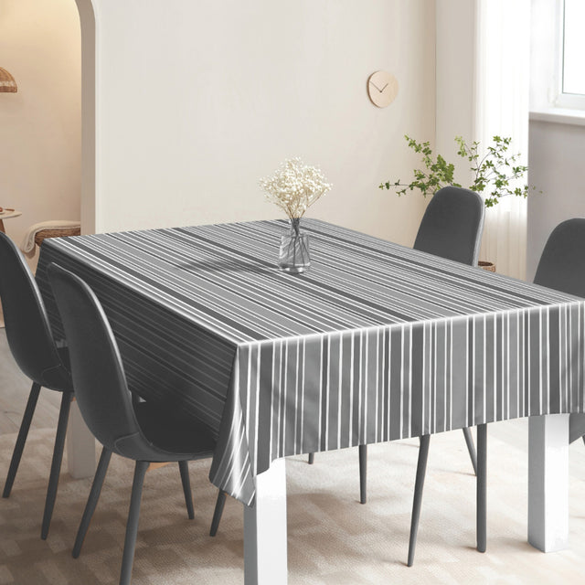 Nordic Stripe grå – Stribet voksdug med let struktur, miljø