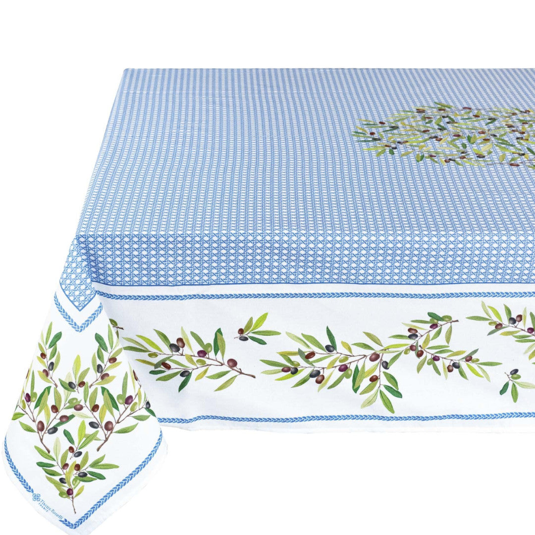 Nyons Blå - Rektangulær provencedug 155 x 250 cm, hjørne