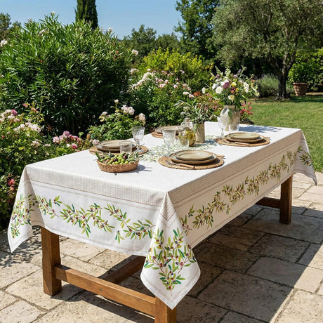 Nyons Ecru - Rektangulær provencedug 155 x 250 cm, miljø