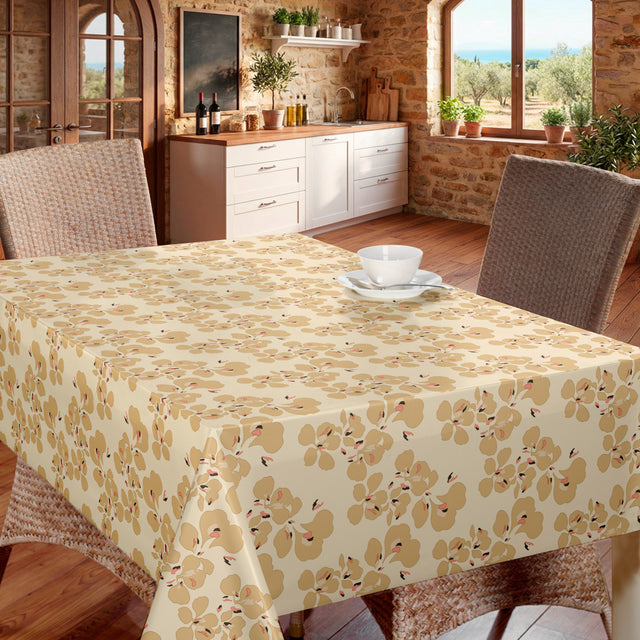 Orkide Champagne – Lola voksdug med blomsterprint